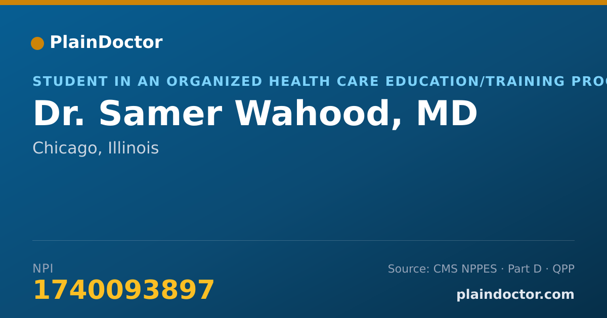 Shareable card for Samer Wahood - Student in an Organized Health Care Education/Training Program, Providence, RI