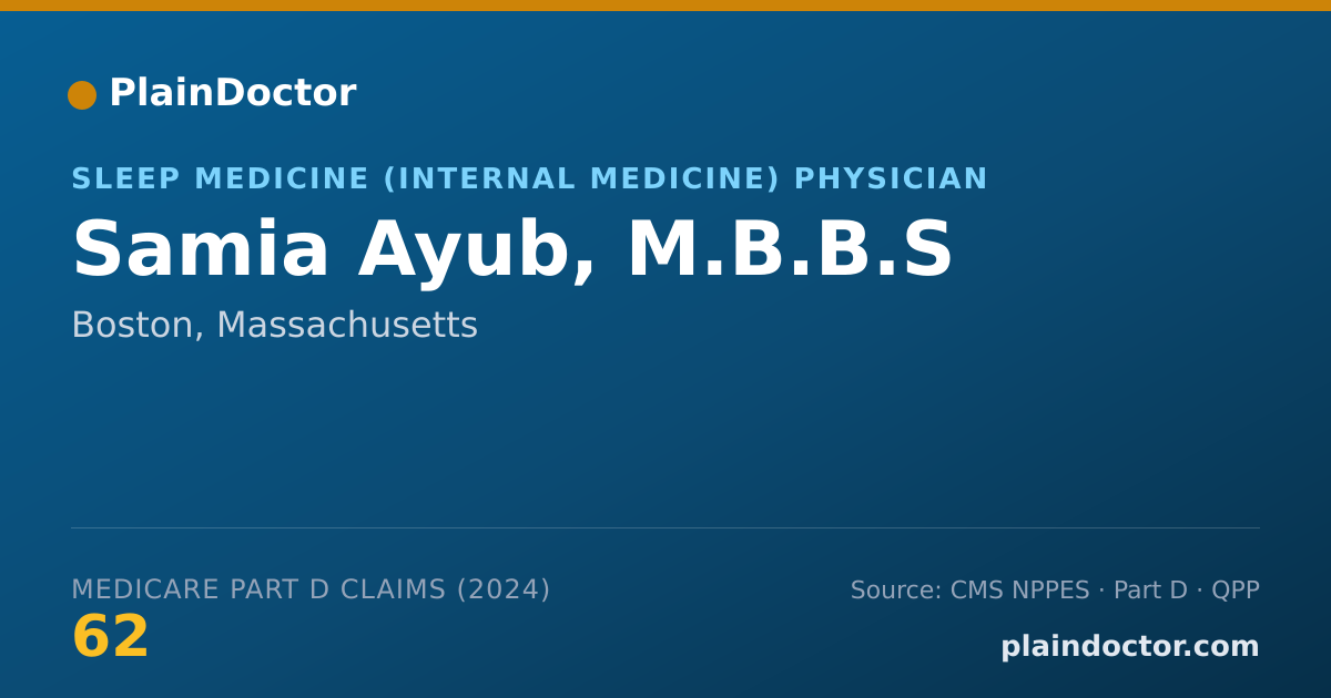 Shareable card for Samia Ayub, M.B.B.S - Student in an Organized Health Care Education/Training Program, Boston, MA