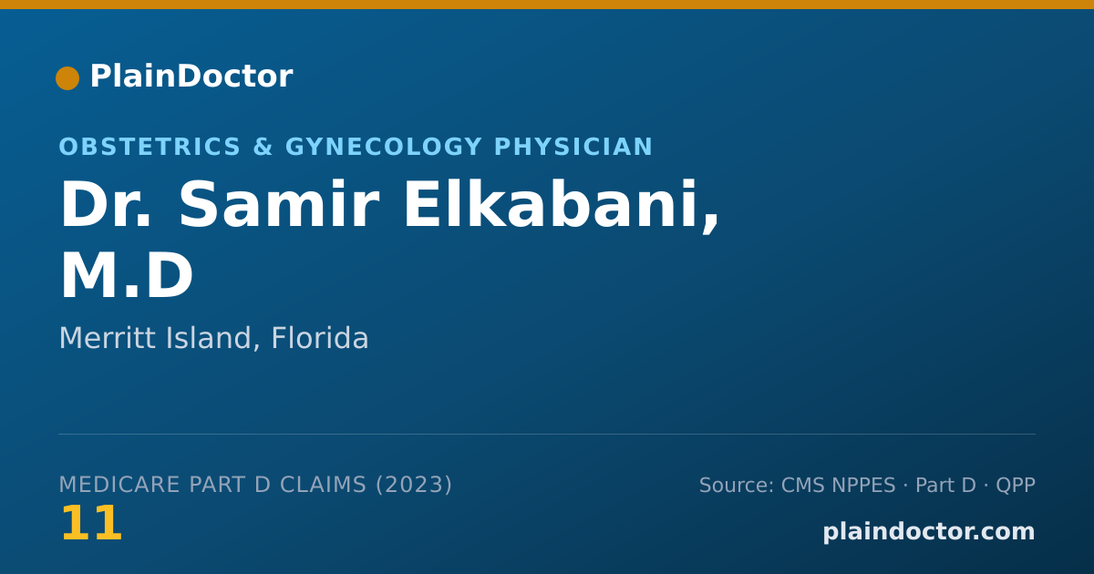 Shareable card for Samir Elkabani, M.D - Obstetrics & Gynecology Physician, Merritt Island, FL