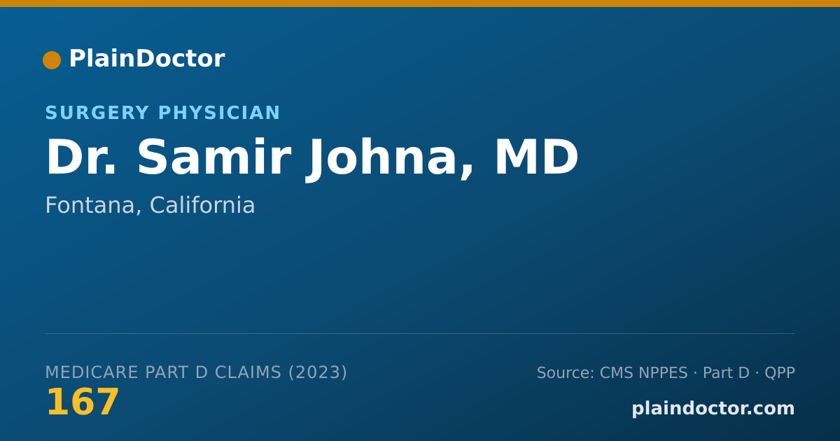 Shareable card for Samir Johna, MD - Surgery Physician, Fontana, CA