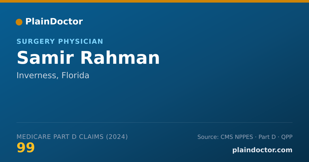 Shareable card for Samir Rahman - Surgery Physician, Inverness, FL