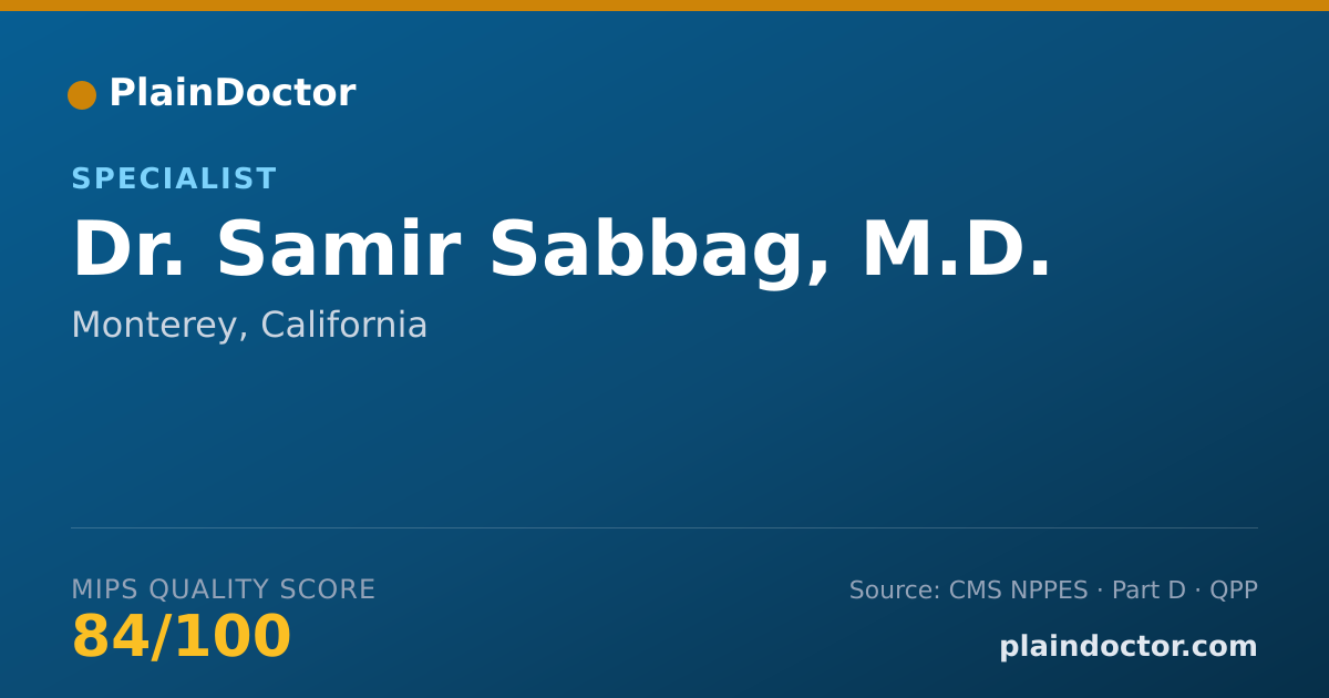 Shareable card for Samir Sabbag, M.D. - Specialist, Monterey, CA