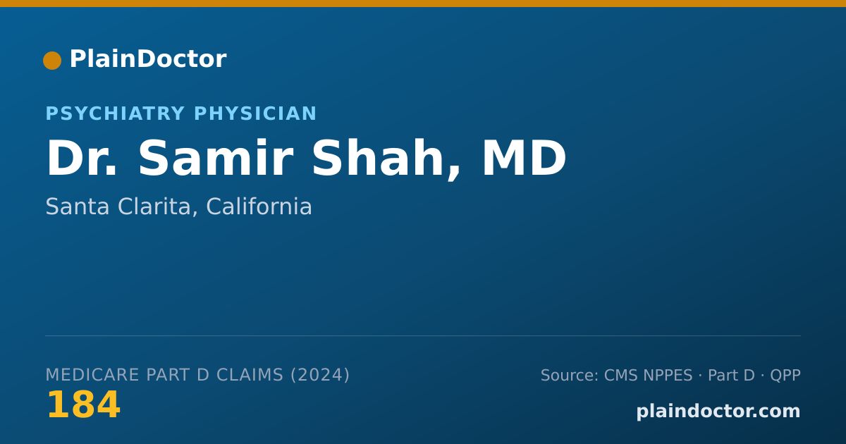 Shareable card for Samir Shah, MD - Specialist, Santa Clarita, CA