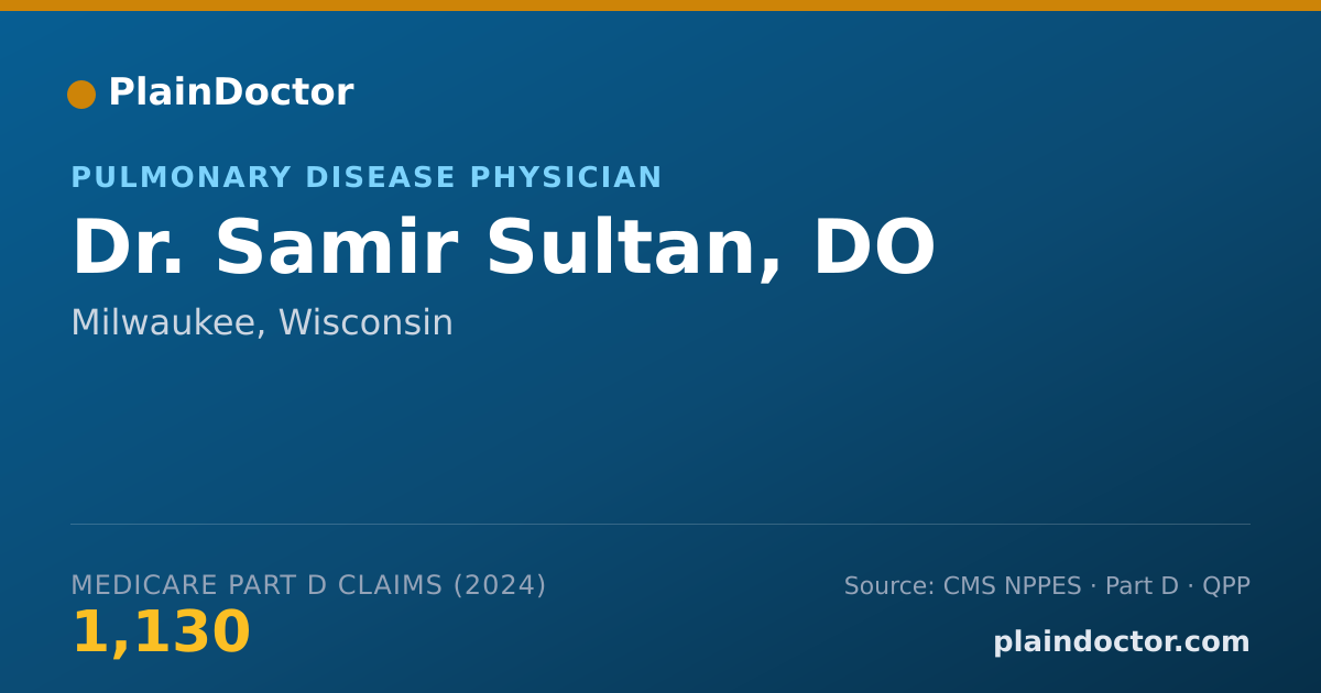 Shareable card for Samir Sultan, DO - Critical Care Medicine (Internal Medicine) Physician, Milwaukee, WI