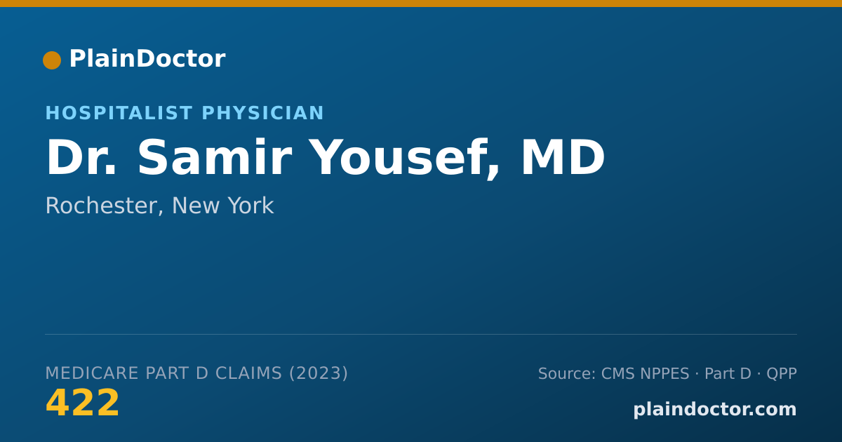 Shareable card for Samir Yousef, MD - Hospitalist Physician, Rochester, NY