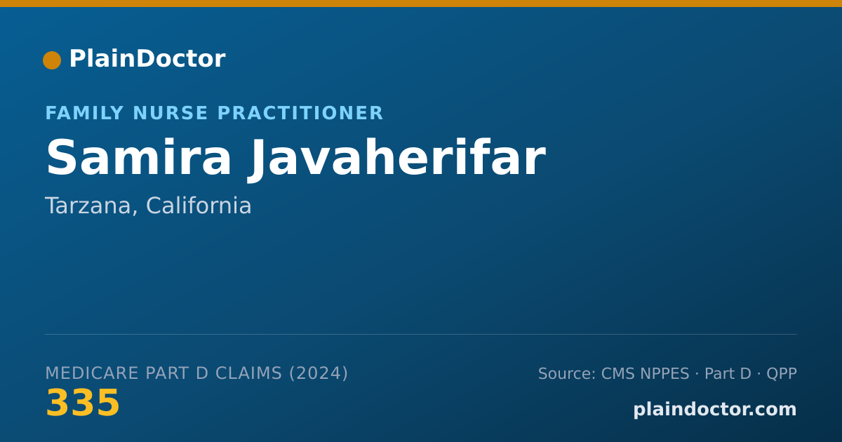 Shareable card for Samira Javaherifar - Family Nurse Practitioner, Tarzana, CA