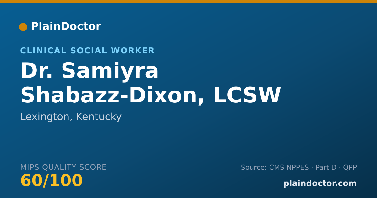 Shareable card for Samiyra Shabazz-Dixon, LCSW - Clinical Social Worker, Lexington, KY