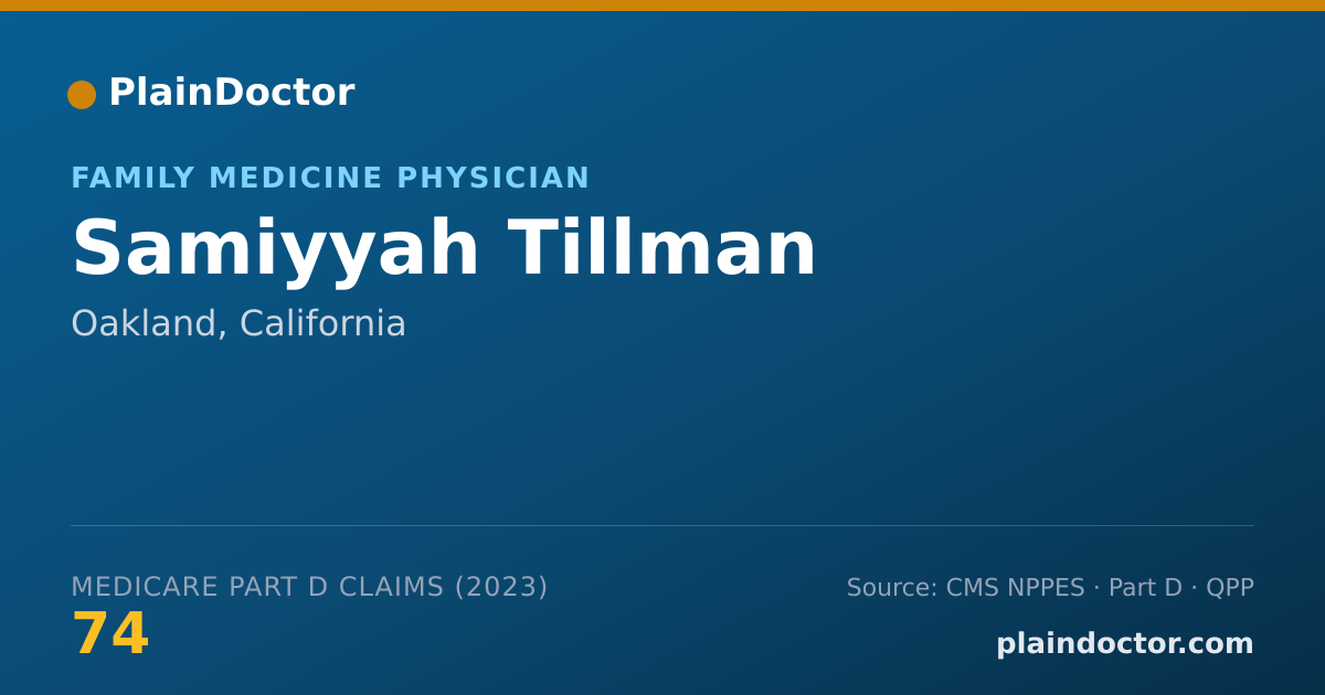 Shareable card for Samiyyah Tillman - Family Medicine Physician, Oakland, CA