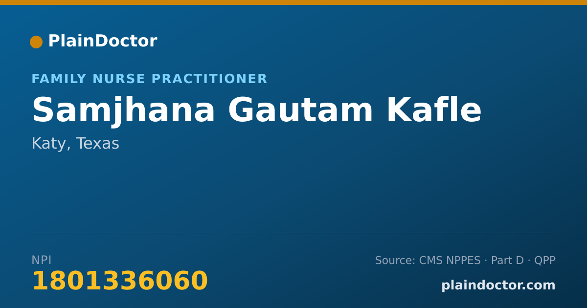 Shareable card for Samjhana Gautam Kafle - Family Nurse Practitioner, Katy, TX