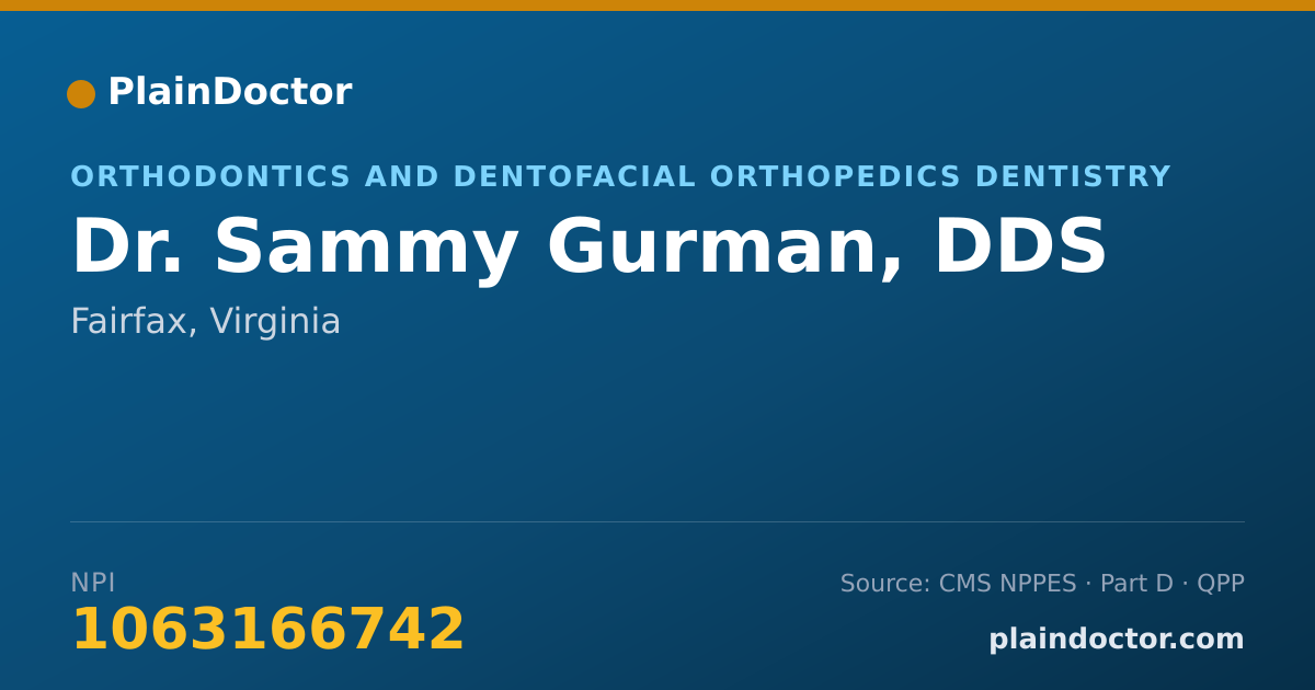 Shareable card for Sammy Gurman, DDS - Orthodontics and Dentofacial Orthopedics Dentistry, Fairfax, VA
