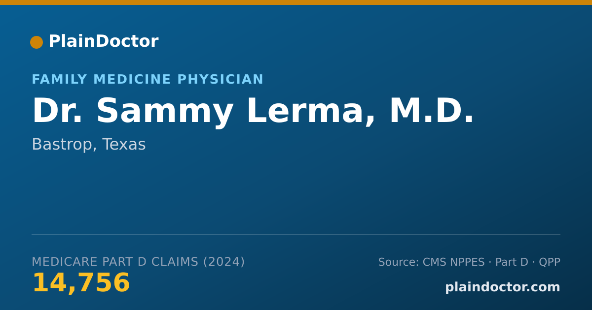 Shareable card for Sammy Lerma, M.D. - Family Medicine Physician, Bastrop, TX
