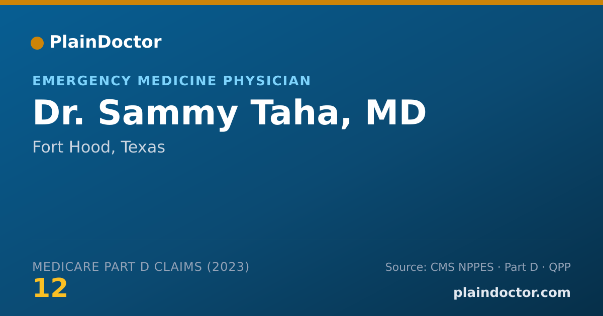 Shareable card for Sammy Taha, MD - Emergency Medicine Physician, Fort Hood, TX