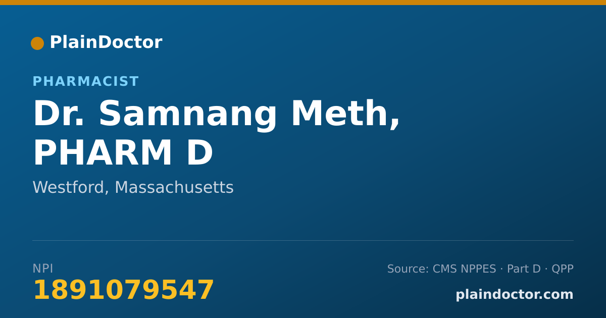 Shareable card for Samnang Meth, PHARM D - Pharmacist, Westford, MA