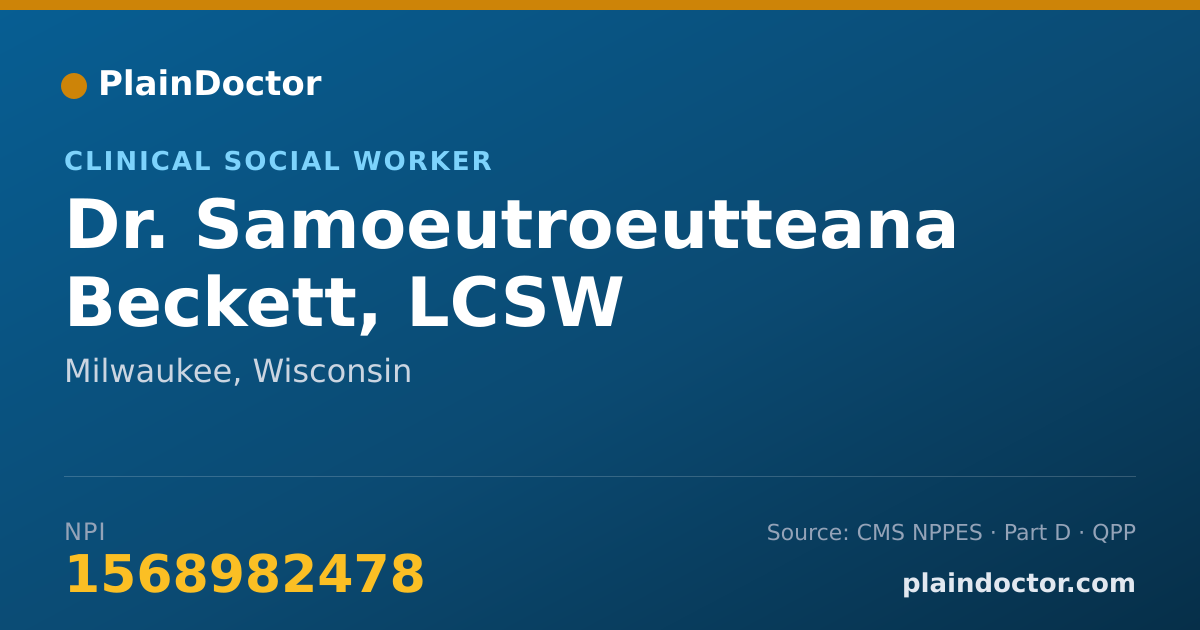 Shareable card for Samoeutroeutteana Beckett, LCSW - Clinical Social Worker, Milwaukee, WI