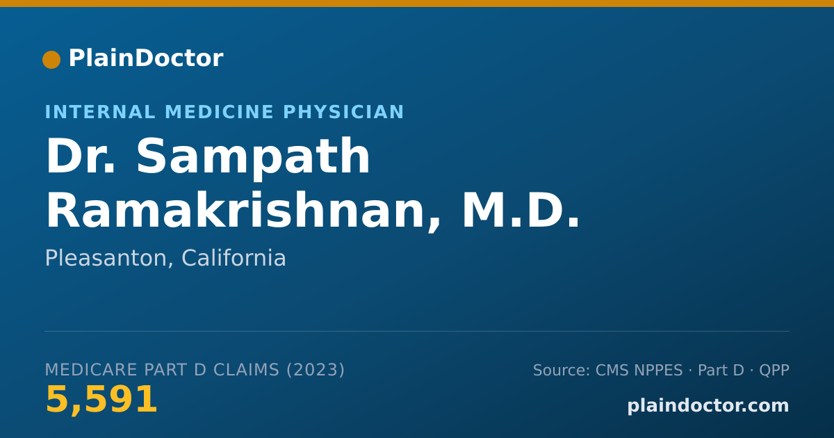 Shareable card for Sampath Ramakrishnan, M.D. - Internal Medicine Physician, Pleasanton, CA