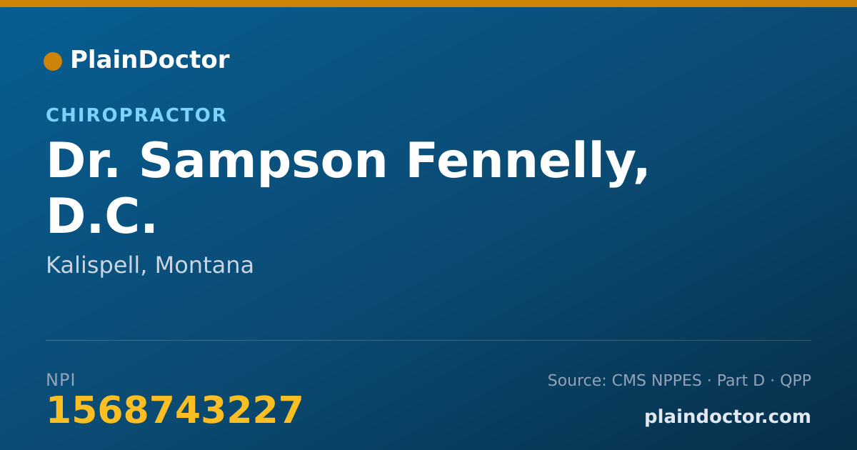 Shareable card for Sampson Fennelly, D.C. - Chiropractor, Kalispell, MT