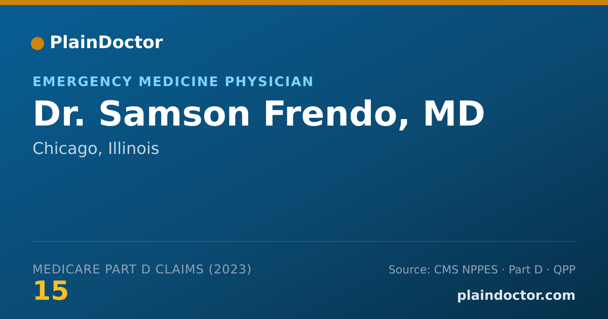 Shareable card for Samson Frendo, MD - Emergency Medicine Physician, Chicago, IL