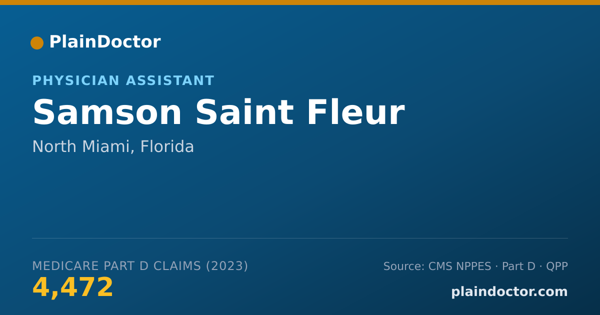 Shareable card for Samson Saint Fleur - Physician Assistant, North Miami, FL