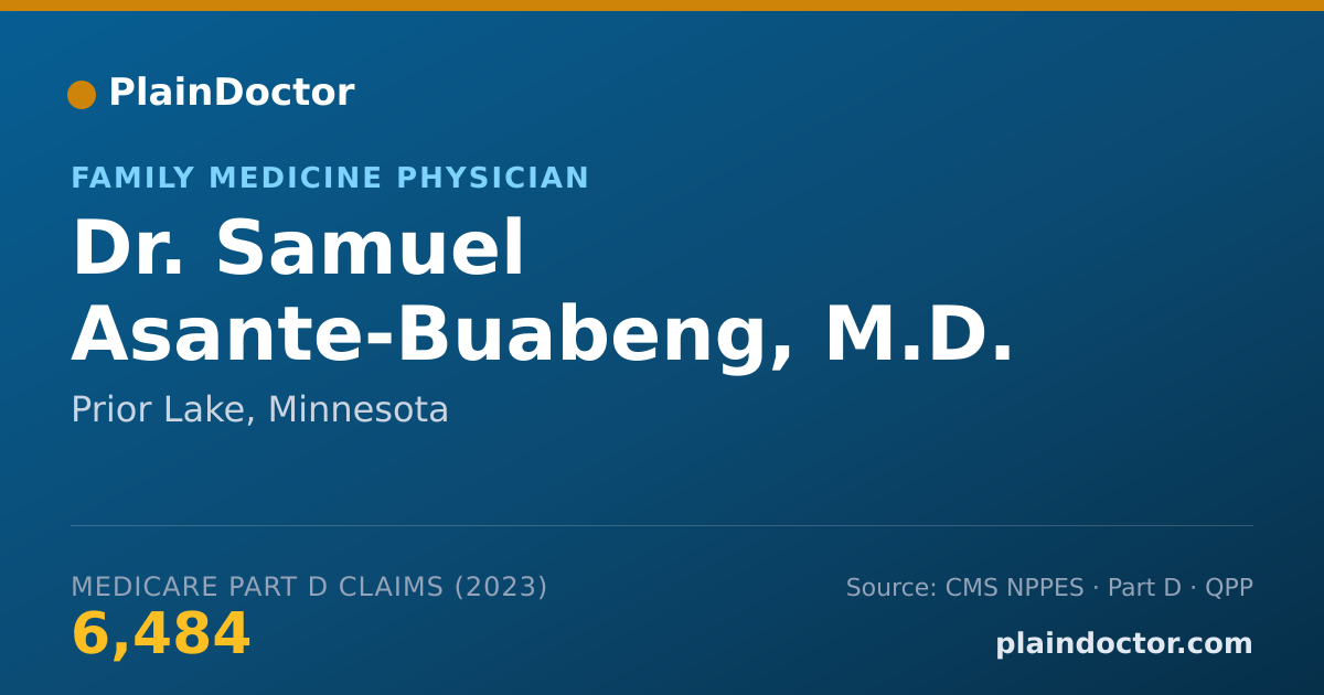Shareable card for Samuel Asante-Buabeng, M.D. - Family Medicine Physician, Prior Lake, MN