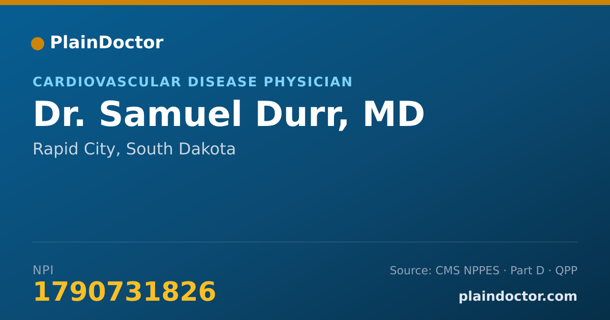 Shareable card for Samuel Durr, MD - Cardiovascular Disease Physician, Rapid City, SD