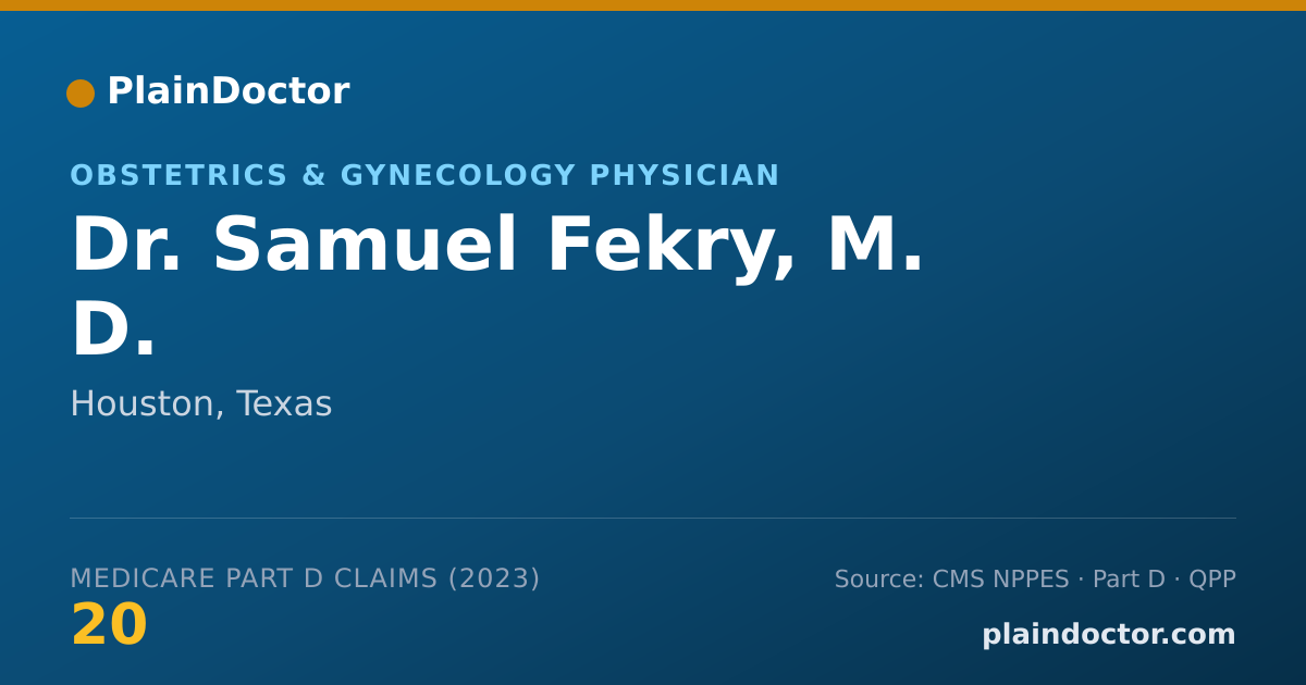 Shareable card for Samuel Fekry, M. D. - Obstetrics & Gynecology Physician, Houston, TX