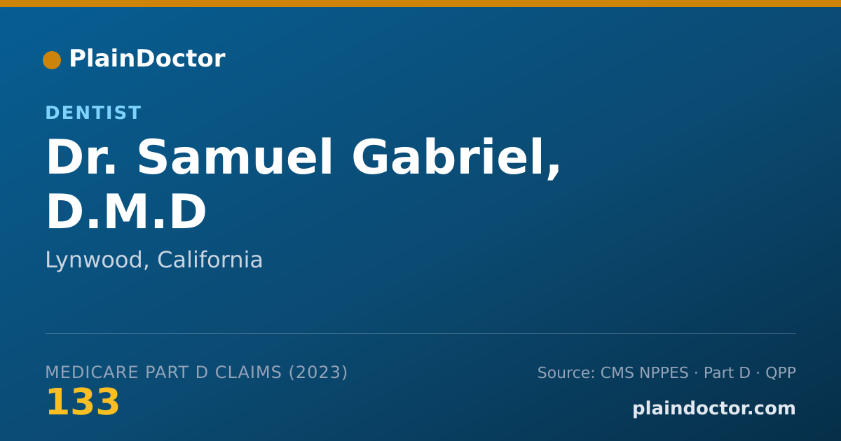 Shareable card for Samuel Gabriel, D.M.D - Dentist, Lynwood, CA