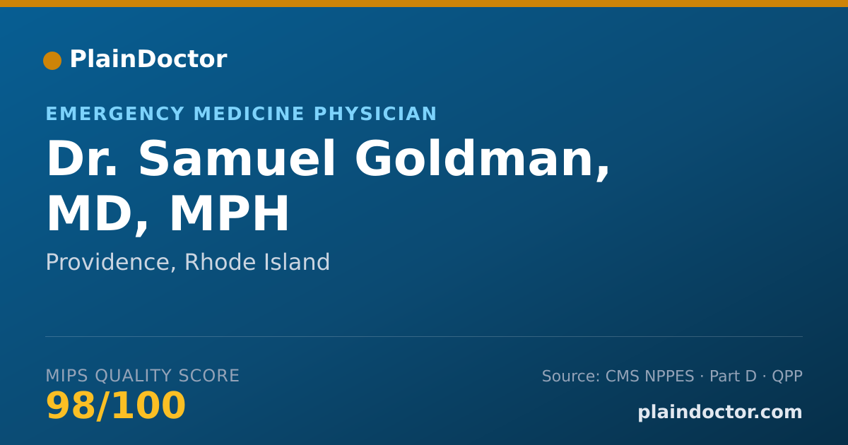 Shareable card for Samuel Goldman, MD, MPH - Emergency Medicine Physician, Providence, RI