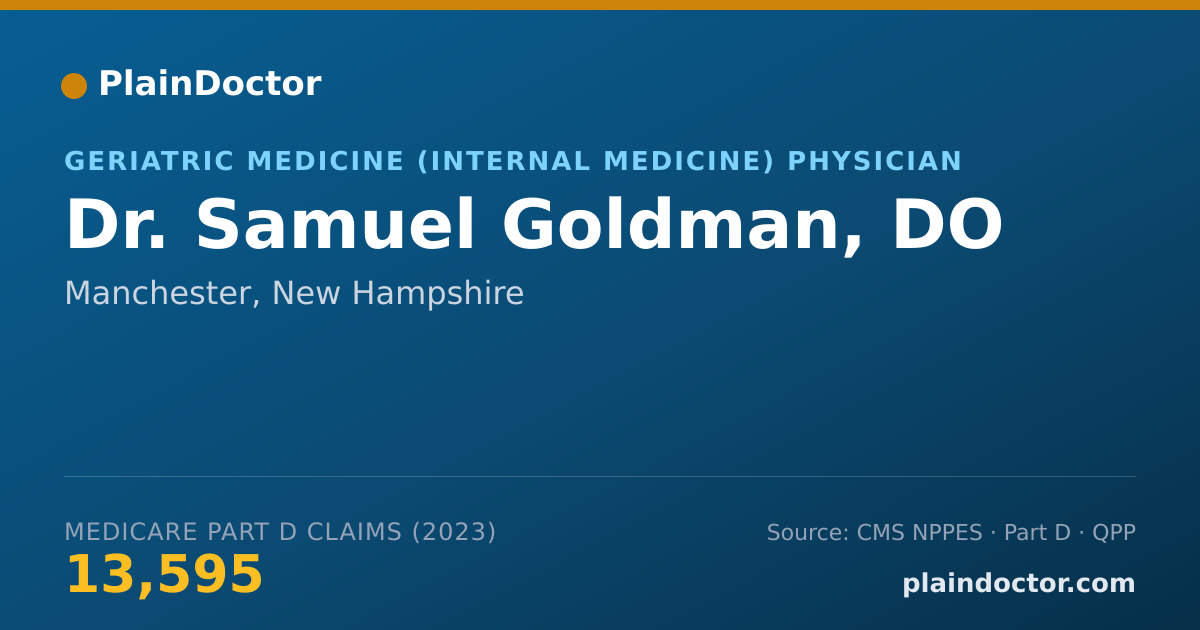 Shareable card for Samuel Goldman, DO - Geriatric Medicine (Internal Medicine) Physician, Manchester, NH