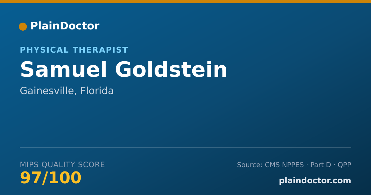 Shareable card for Samuel Goldstein - Physical Therapist, Gainesville, FL