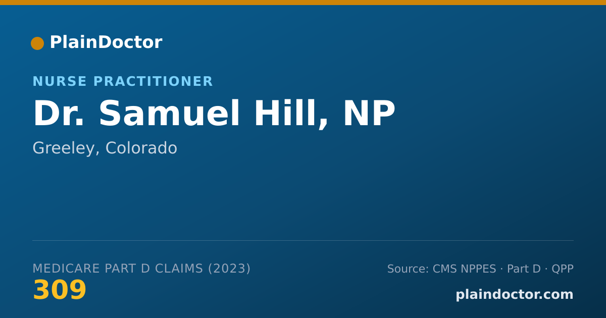 Shareable card for Samuel Hill, NP - Nurse Practitioner, Greeley, CO