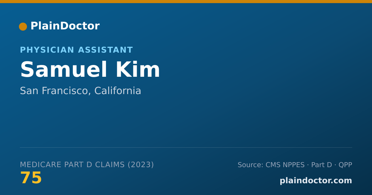 Shareable card for Samuel Kim - Physician Assistant, San Francisco, CA