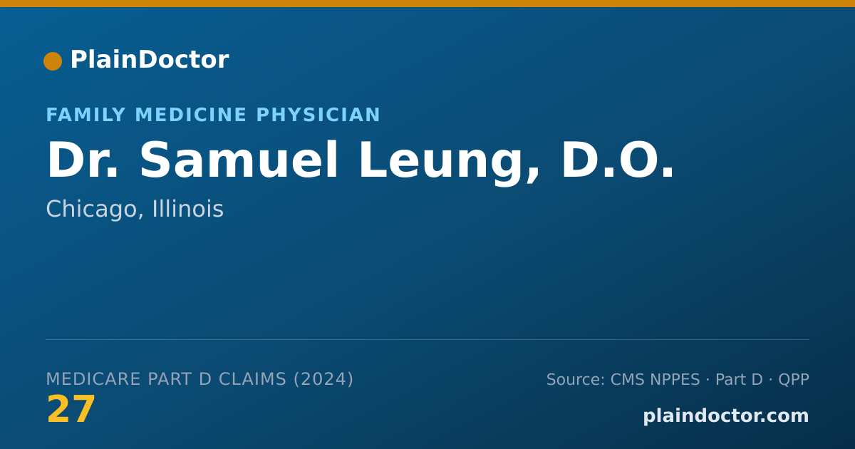 Shareable card for Samuel Leung, D.O. - Family Medicine Physician, Chicago, IL