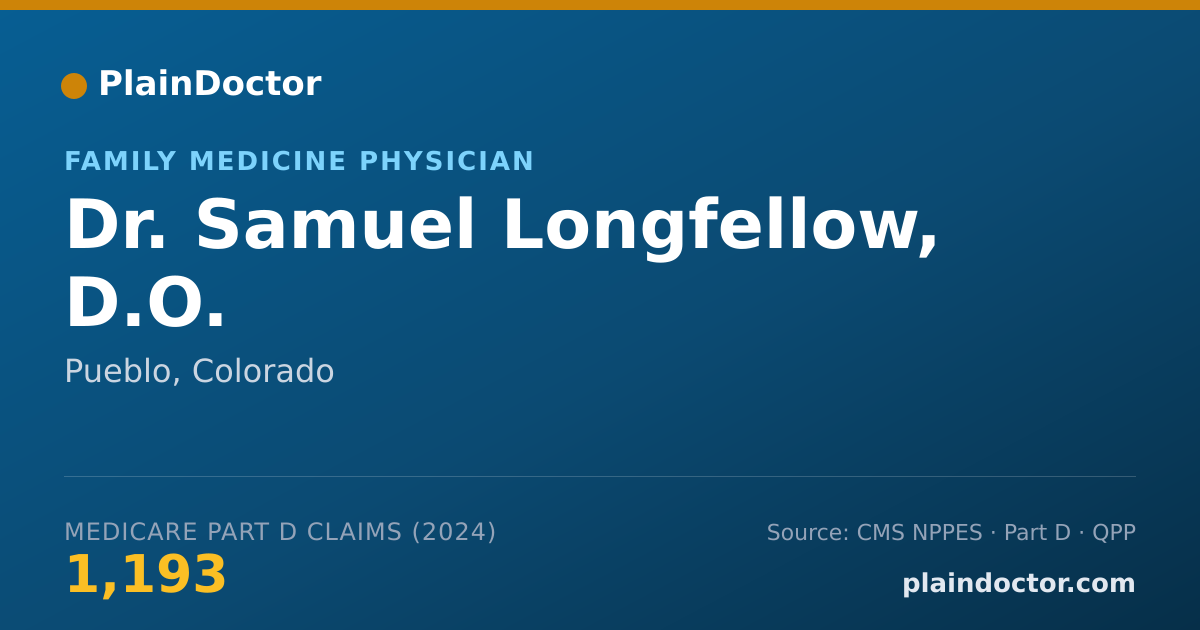 Shareable card for Samuel Longfellow, D.O. - Family Medicine Physician, Pueblo, CO