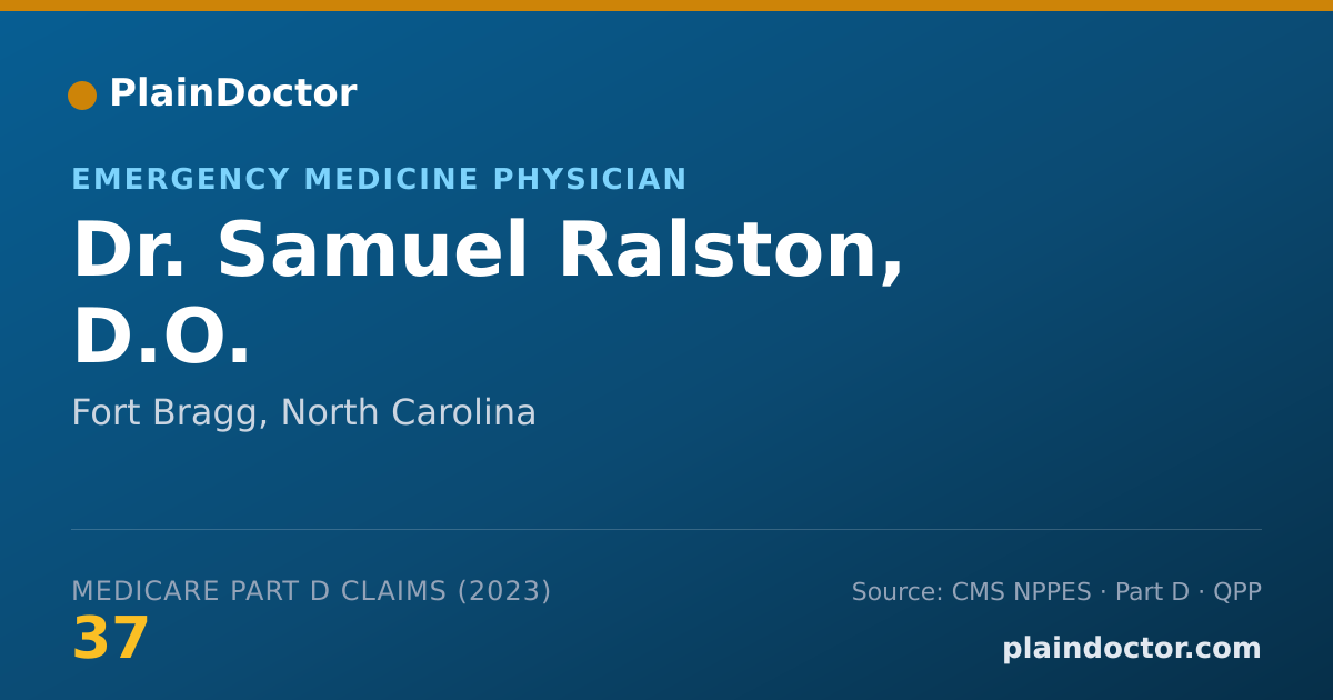 Shareable card for Samuel Ralston, D.O. - Emergency Medicine Physician, Fort Bragg, NC
