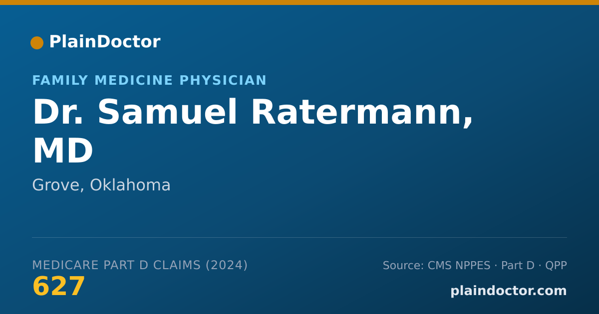Shareable card for Samuel Ratermann, MD - Family Medicine Physician, Grove, OK