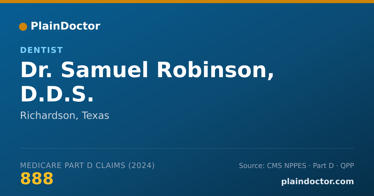 Shareable card for Samuel Robinson, D.D.S. - Dentist, Richardson, TX