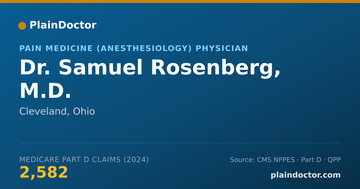 Shareable card for Samuel Rosenberg, M.D. - Pain Medicine (Anesthesiology) Physician, Cleveland, OH