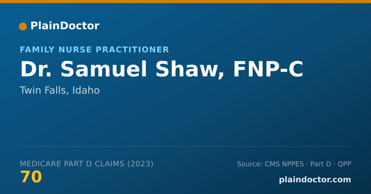 Shareable card for Samuel Shaw, FNP-C - Family Nurse Practitioner, Twin Falls, ID
