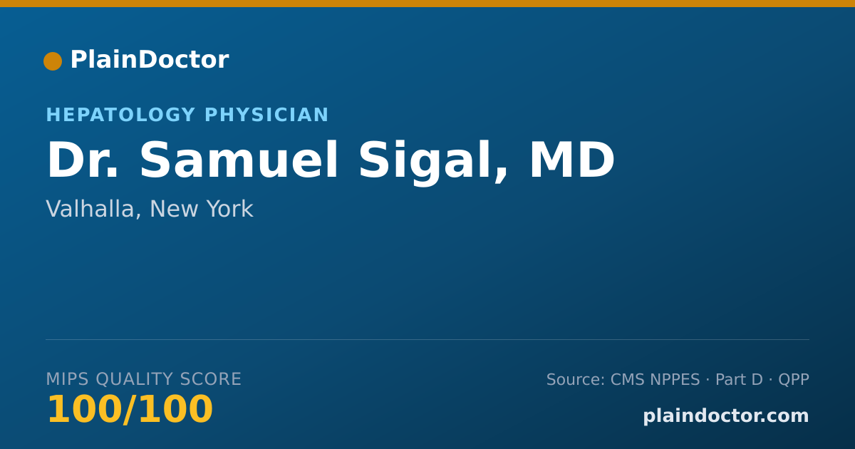 Shareable card for Samuel Sigal, MD - Gastroenterology Physician, Valhalla, NY