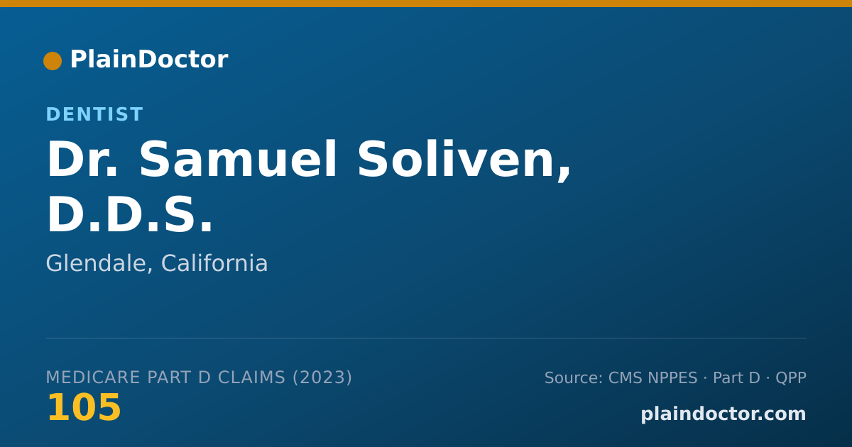 Shareable card for Samuel Soliven, D.D.S. - Dentist, Glendale, CA