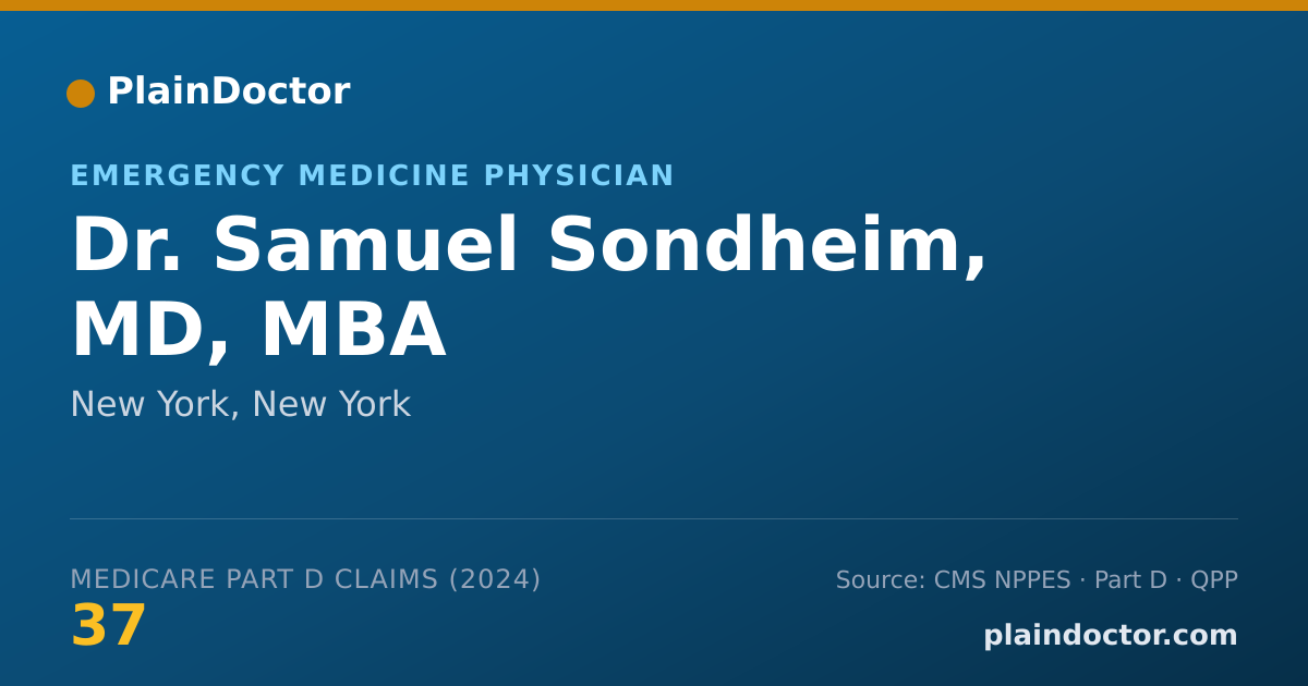 Shareable card for Samuel Sondheim, MD, MBA - Emergency Medicine Physician, New York, NY