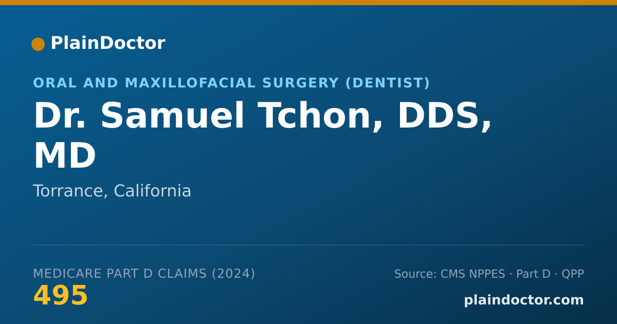 Shareable card for Samuel Tchon, DDS, MD - Oral and Maxillofacial Surgery (Dentist), Torrance, CA