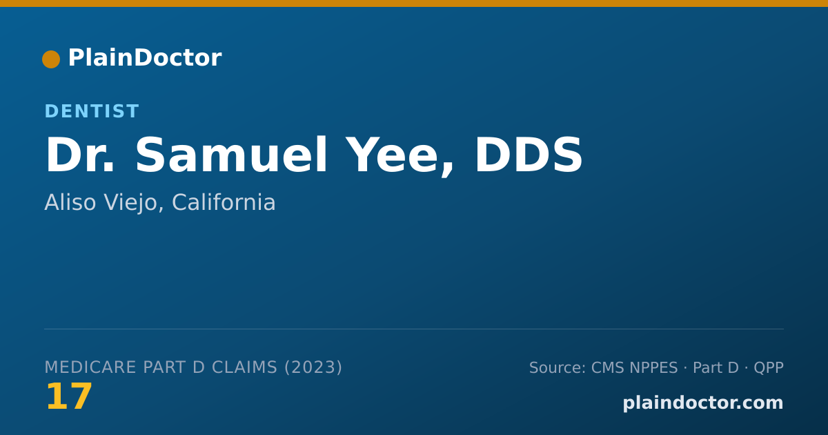 Shareable card for Samuel Yee, DDS - Dentist, Aliso Viejo, CA