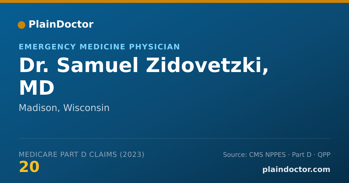 Shareable card for Samuel Zidovetzki, MD - Emergency Medicine Physician, Madison, WI