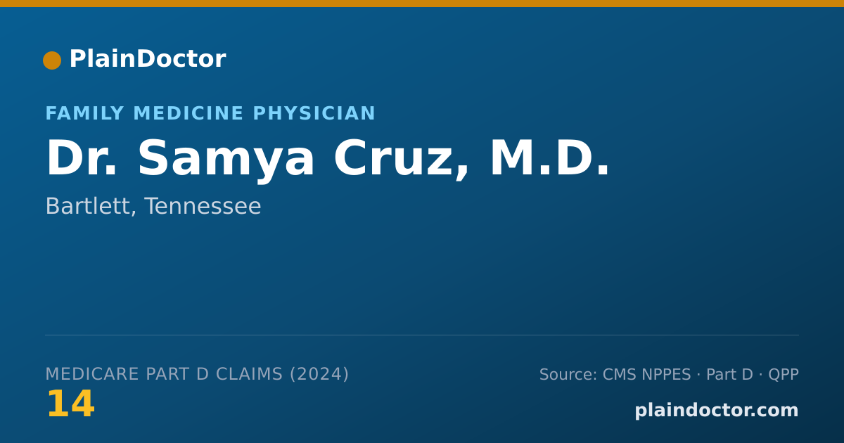 Shareable card for Samya Cruz, M.D. - Family Medicine Physician, Bartlett, TN