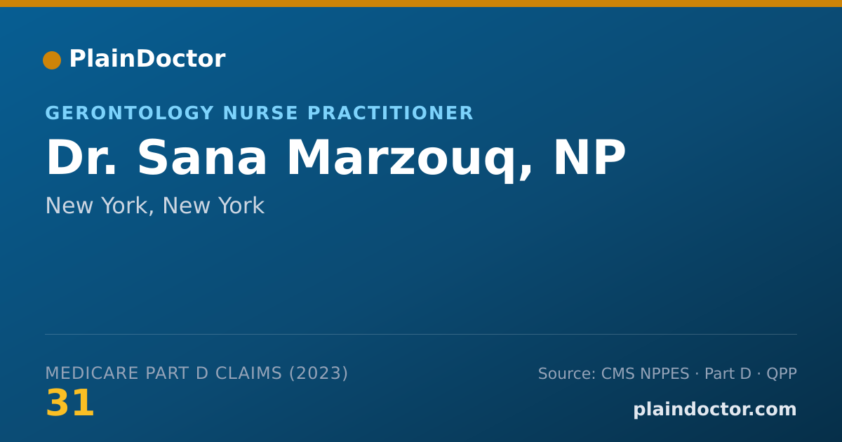 Shareable card for Sana Marzouq, NP - Gerontology Nurse Practitioner, New York, NY