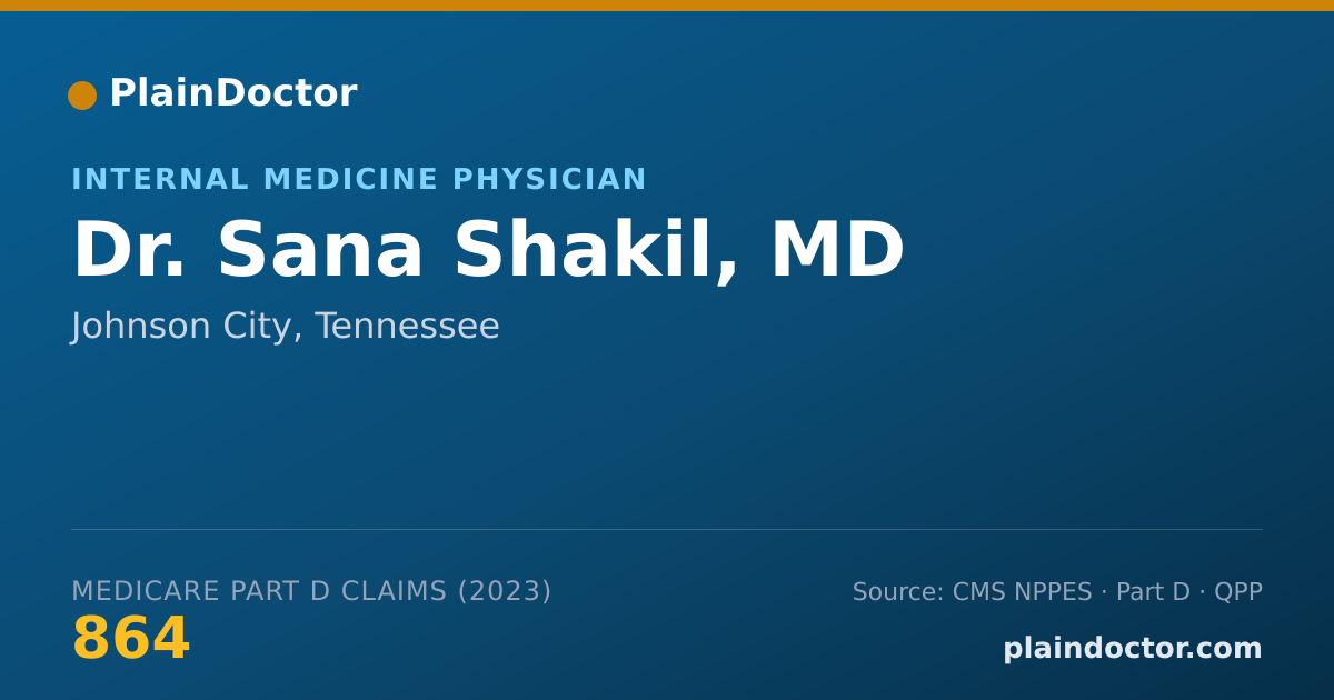 Shareable card for Sana Shakil, MD - Internal Medicine Physician, Johnson City, TN