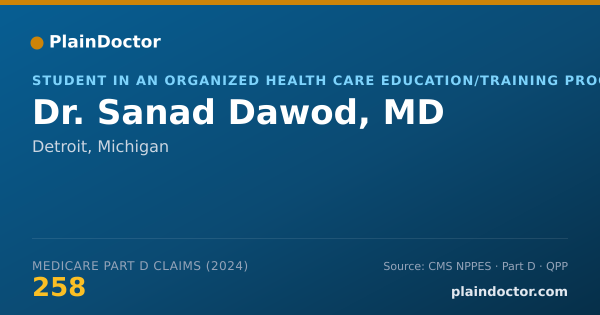 Shareable card for Sanad Dawod, MD - Student in an Organized Health Care Education/Training Program, Detroit, MI
