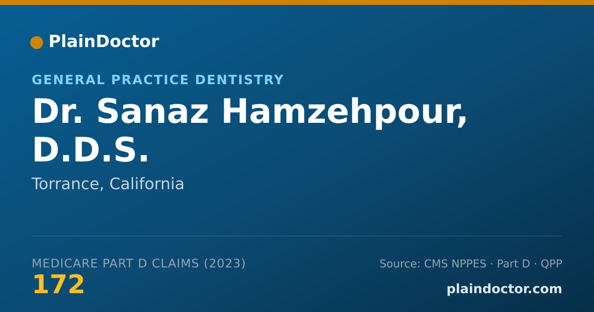 Shareable card for Sanaz Hamzehpour, D.D.S. - General Practice Dentistry, Torrance, CA
