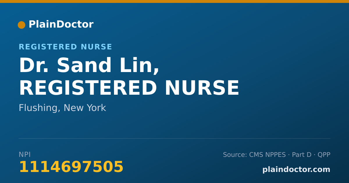 Shareable card for Sand Lin, REGISTERED NURSE - Registered Nurse, Flushing, NY